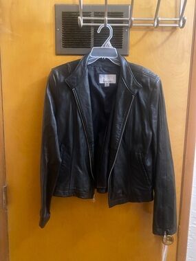 Wilsons Leather Black Women's Zip-Front Leather Jacket